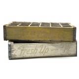 Vintage 7Up and Coca-Cola Wood Crates 18.5" x 12"