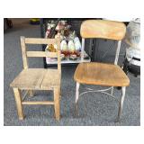 (2) Vintage Wood Children