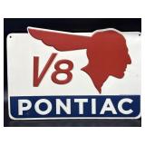 Pontiac V8 Metal Sign 14" x 9.5"- reproduction