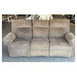 Brown Fabric Recliner Couch 86