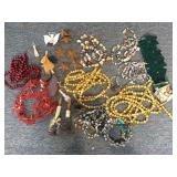 Button and Wood Beaded Garland Strands, Metal