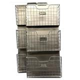 (2) Metal Wall Hanging File Organizer Racks 13" x