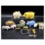 Ceramic Piggy Banks, Pig Figures, and More 3"
