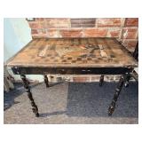 Antique Wood Writing Desk with Lift-Top Storage
