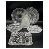 Vintage Glass Egg Plate, Pressed Glass Plates,