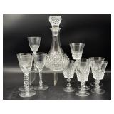 Crystal Decanter and Stemware Glasses- decanter