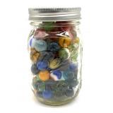 Shooter Marbles and More Marbles in Glass Jar-