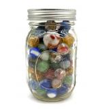 Shooter Marbles and More Marbles in Glass Jar-