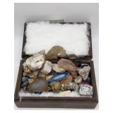 Agate Slices, Stones, Minerals, and More in Wood