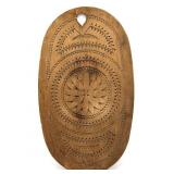 Vintage Carved Wood Tray 20.5" x 12" - small