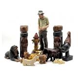 Wood Carved Figures, Dog Figures, and More 12.5"