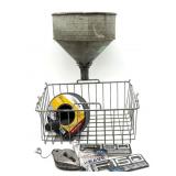 Wire Basket, Vintage Galvanized Funnel, F150