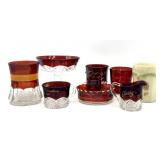 Antique Ruby Flash Glass Souvenirs, Ruby Flash
