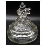 Vintage Minstrel Playing Mandolin Glass Powder