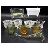 Vintage Bucket Shaped Glass Ashtrays, Glass