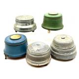Vintage Powder Dish Metal Music Boxes 3.5" Tall