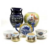 Porcelain Vases, Teapot, Bowl, Sandland Ware