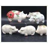 Ceramic Piggy Banks 7" x 3.5" and Smaller