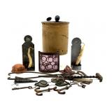 Crock, Stick Pins, Candle Holders, Vintage Ring