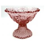 Antique/Vintage Pink Pressed Glass Compote 4.5"