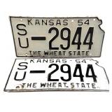 1945 Kansas License Plate Set