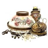 Antique Hanging Oil Lamp Converted to Electric