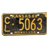 1968 Kansas License Plate