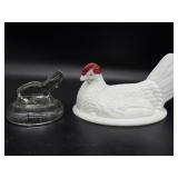 Vintage Westmoreland Milk Glass Hen Lid and