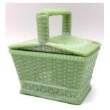 Vintage Westmoreland Jadeite Glass Picnic Basket