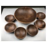wooden salad bowl set