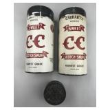 collection of old snuff cans
