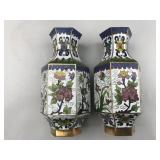pair of cloisonne vases