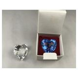 2 swarovski crystal hearts