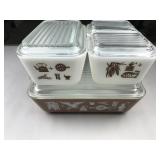 pyrex early American refrigerator set