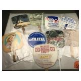 collection of paper fan advertising