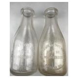 2 vintage milk quarts