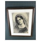 hand drawn Madonna art signed