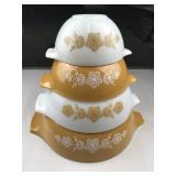 pyrex butterfly gold Cinderella set