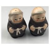 monk salt and peeper shakers