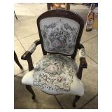 Vtg 20th Century French Louis XV Armchair Tapestry