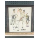 Norman Rockwall Framed Golf Picture