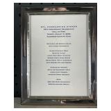 NFL Homecoming Dinner Menu August 2003