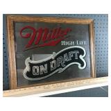 Miller High Life on Draft Mirror Framed