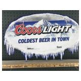 Coors Light Coldest Beer In Town Sign