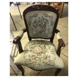 Vtg 20th Century French Louis XV Armchair Tapestry