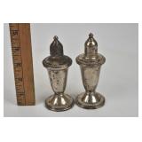 Pair Sterling Salt & Pepper Shakers Weighted