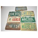 7 Vintage License Plates Georgia Colorado Iowa