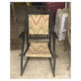 Vintage Black Rocking Chair w/Fabric Seat