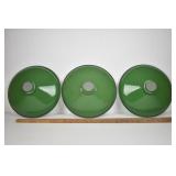 3 Green Porcelain Gas Station Light Covers