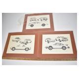 Lot of Porsche Sketches with Matting